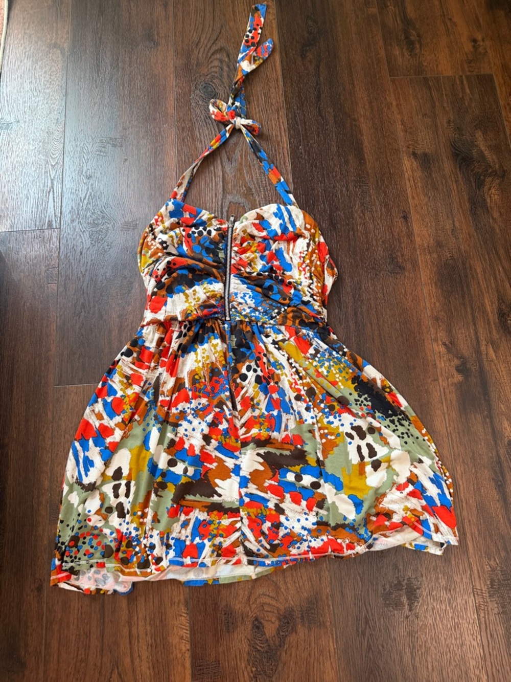 Moda International Multicolor Halter Dress with Abstract Print